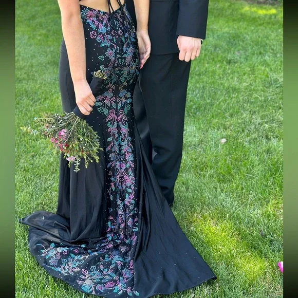 Amarra | Dresses | Black Bedazzled Prom Dress Oringally 65 And Was Worn  Once | Poshmark
